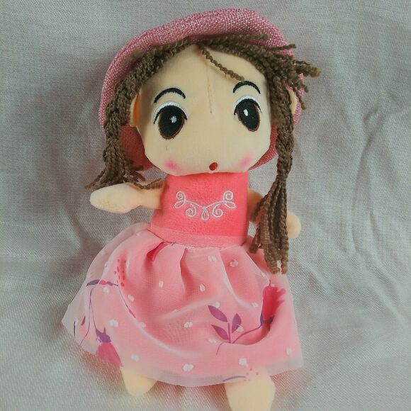 Set of 2 Japanese Anime Plush Dolls - Stuffed Girls - Pink - Green - 13 inches - Picture 3 of 4